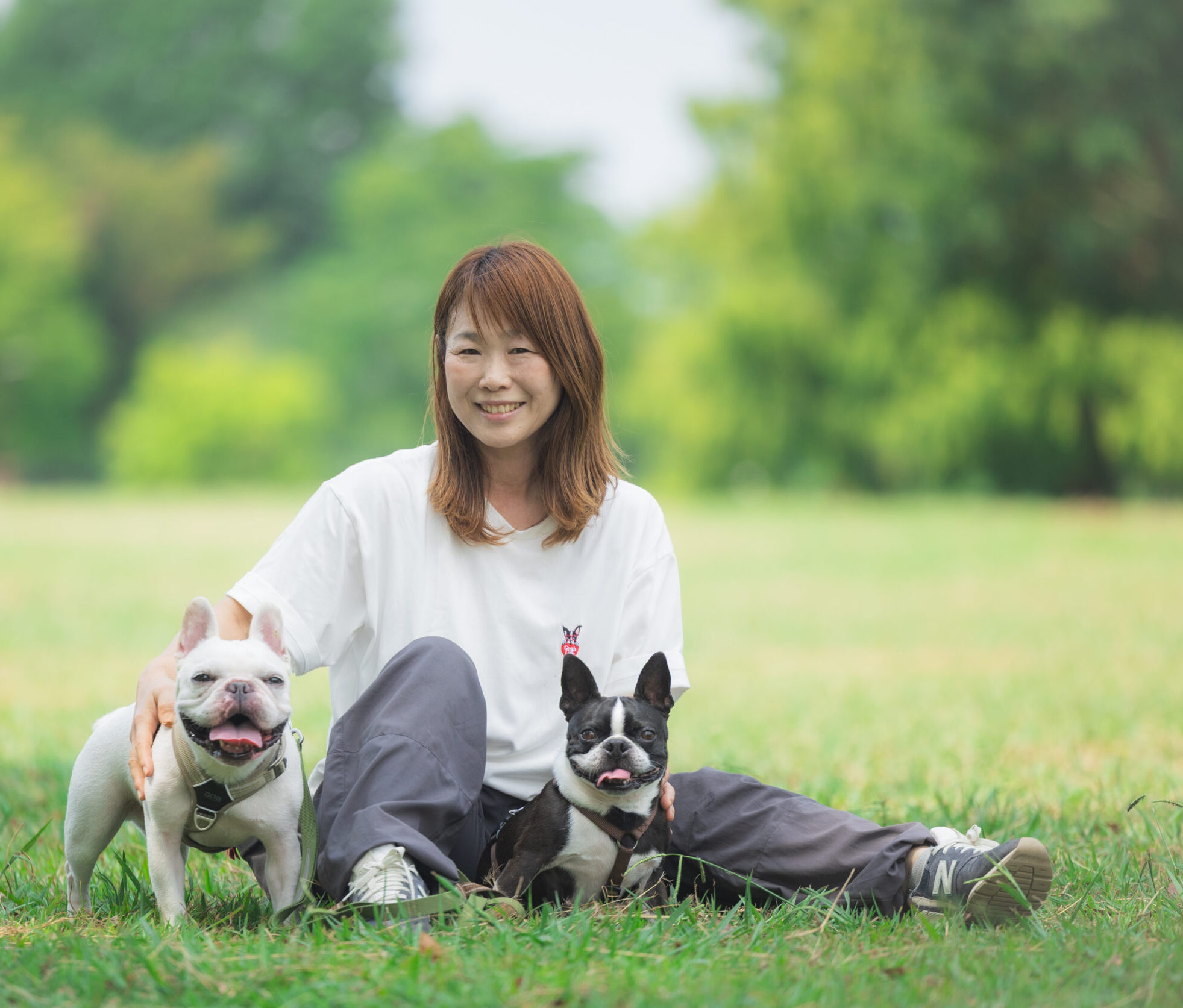 犬と向き合うトレーニングの様子